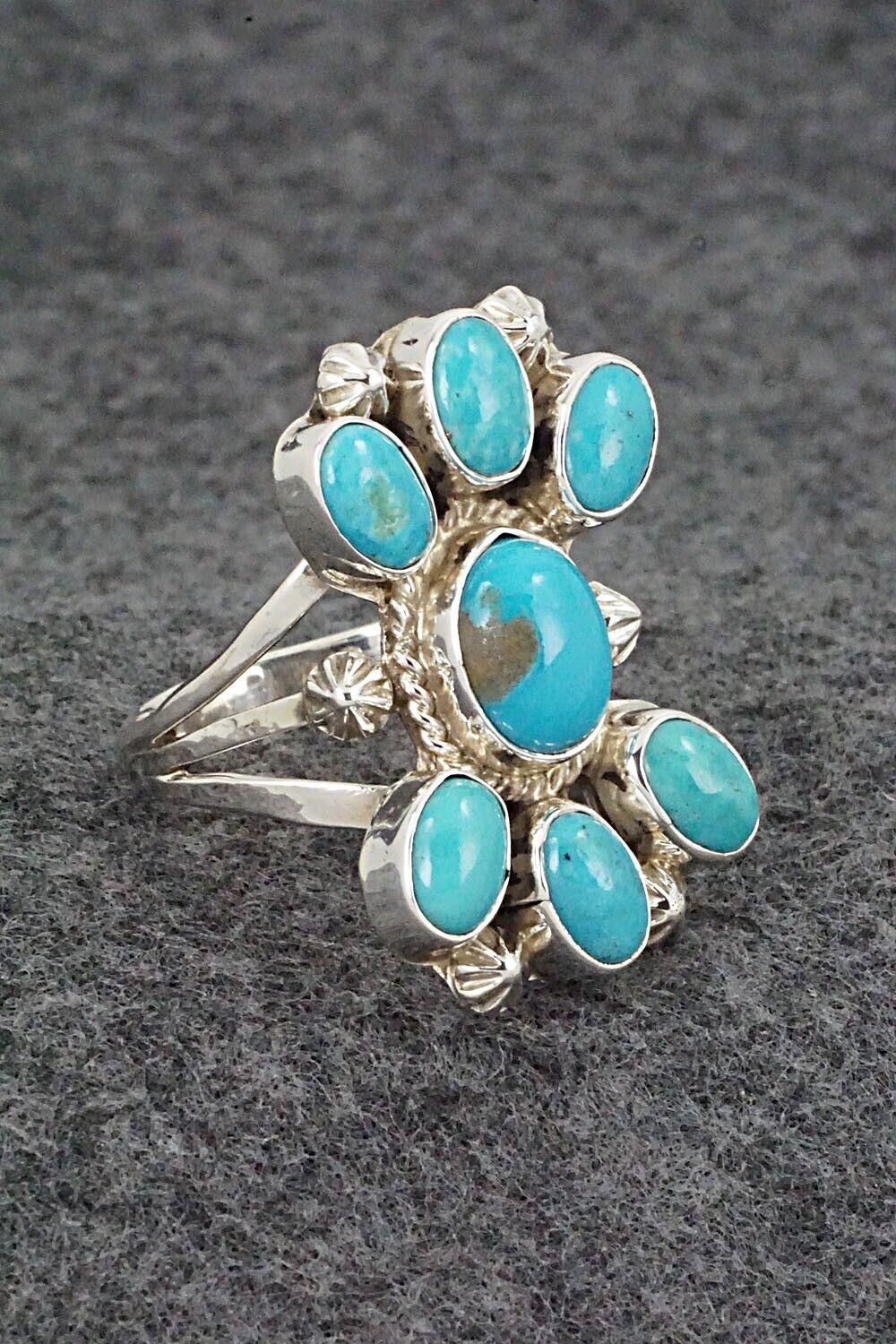 Turquoise & Sterling Silver Ring - Roberta Begay - Size 9.5