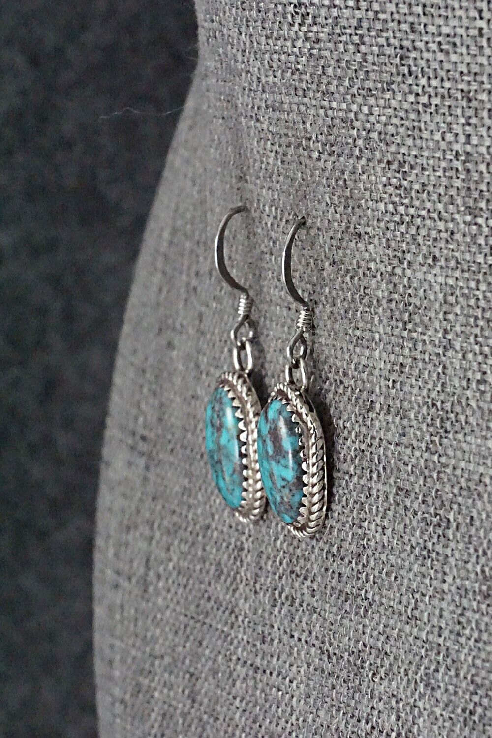 Turquoise & Sterling Silver Earrings - Ernest Hawthorne