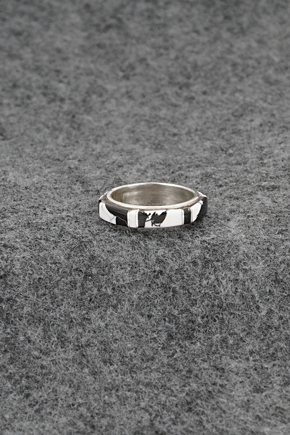 White Buffalo & Sterling Silver Ring - Terrance Panteah - Size 6