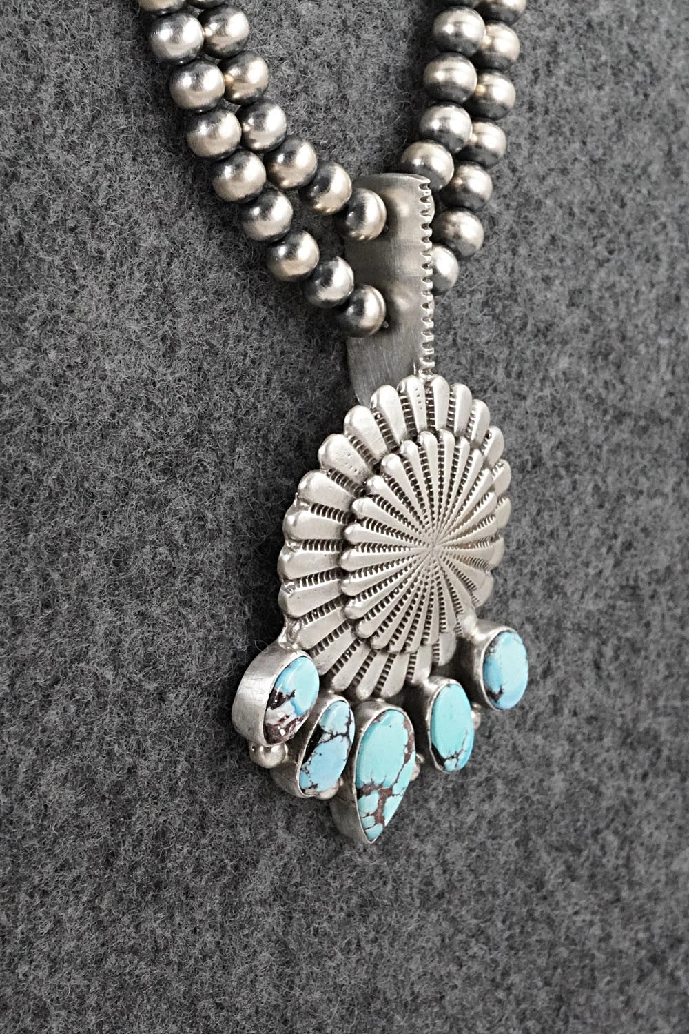 Turquoise & Sterling Silver Necklace - Tom Lewis