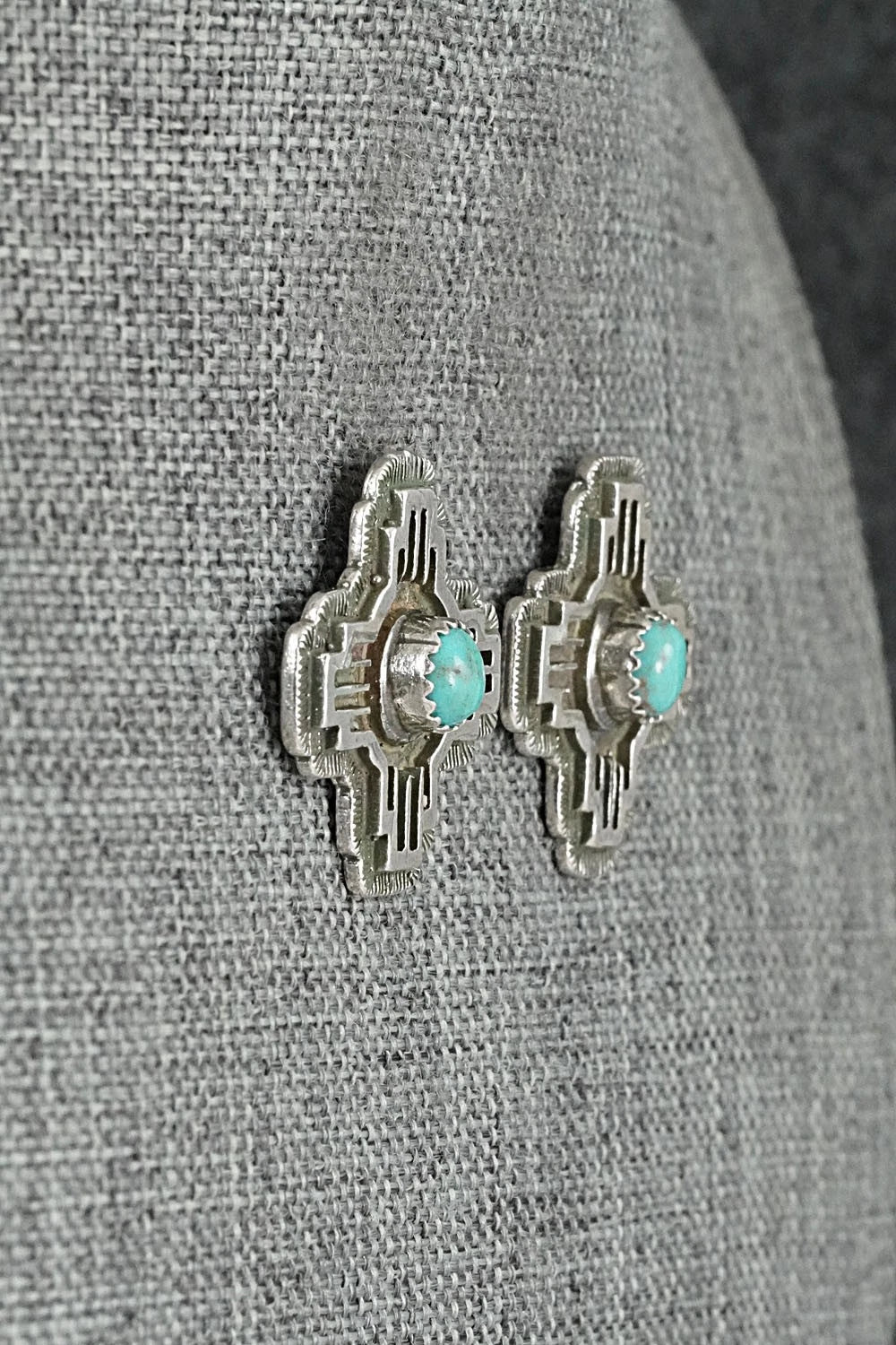 Turquoise & Sterling Silver Earrings - Robinson Martinez