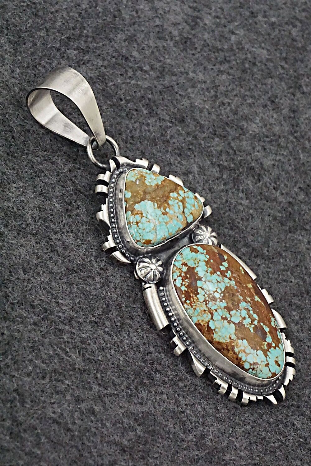 Turquoise & Sterling Silver Pendant - Randy Billy