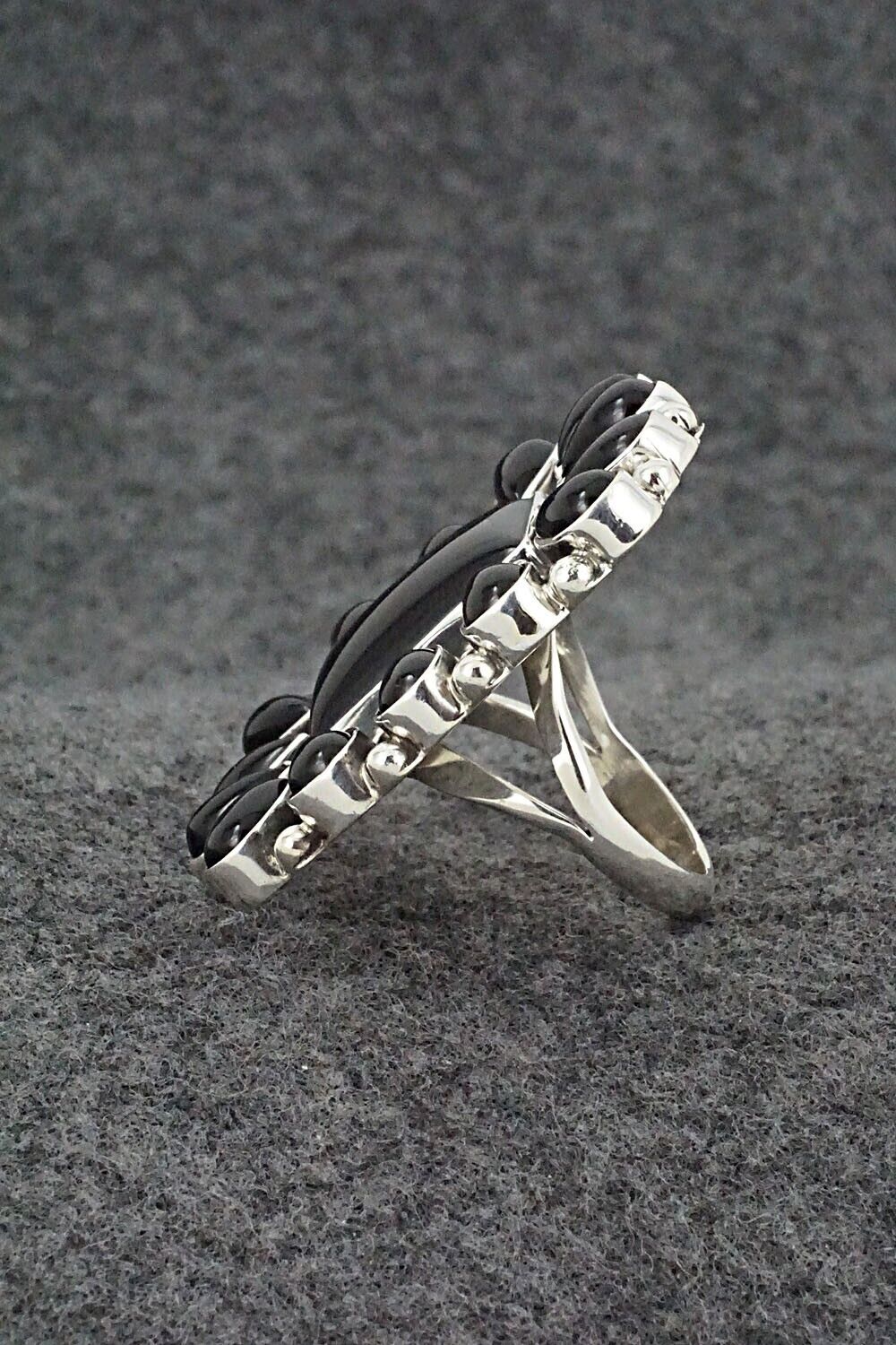 Onyx & Sterling Silver Ring - Verley Betone - Size 8.5