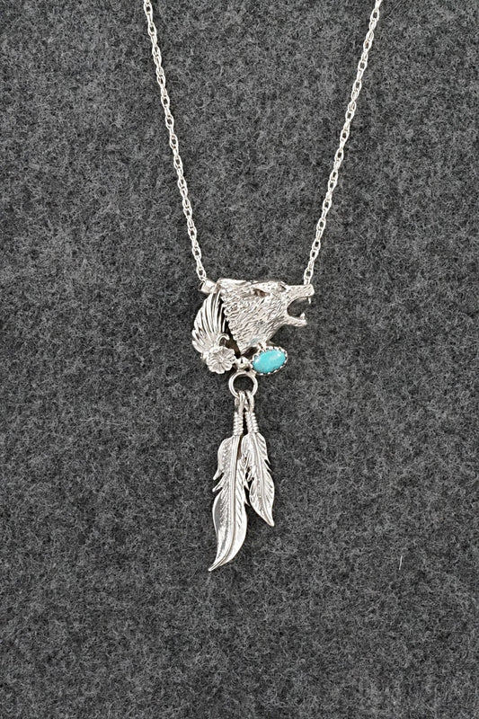 Turquoise & Sterling Silver Necklace - Genevieve Francisco