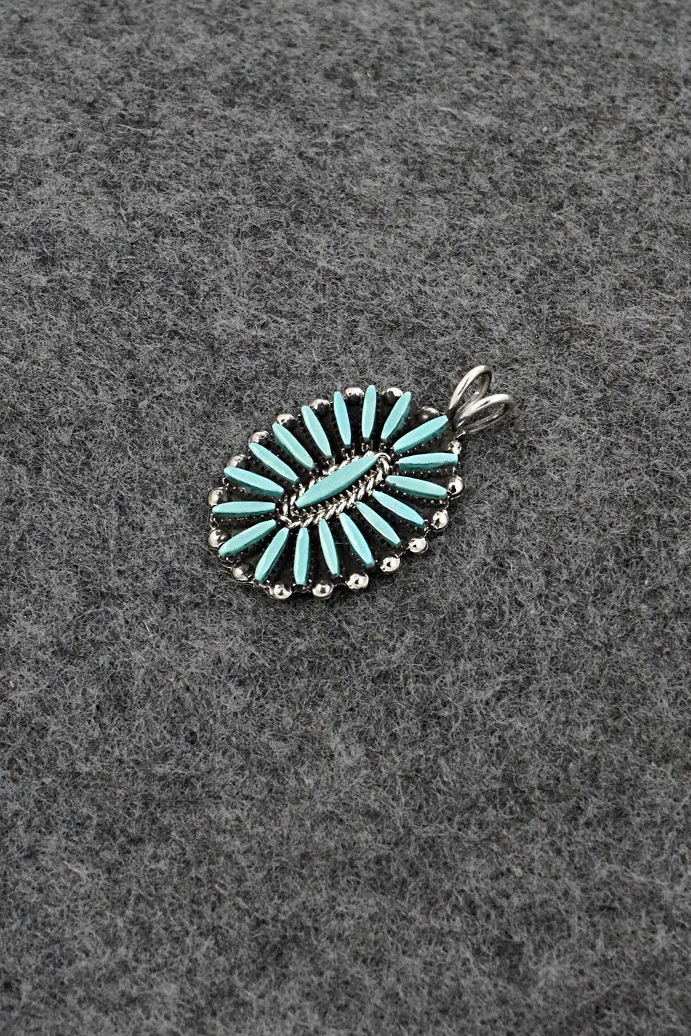 Turquoise & Sterling Silver Pendant - Fritzon Owaleon