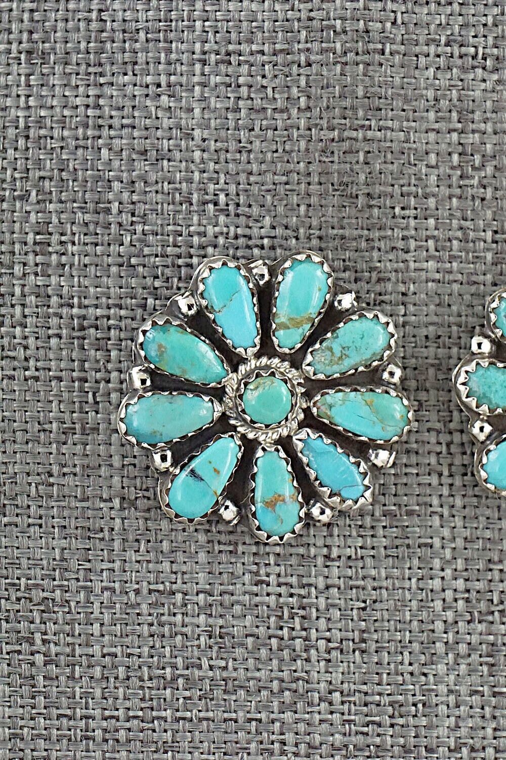 Turquoise and Sterling Silver Earrings - Zeita Begay