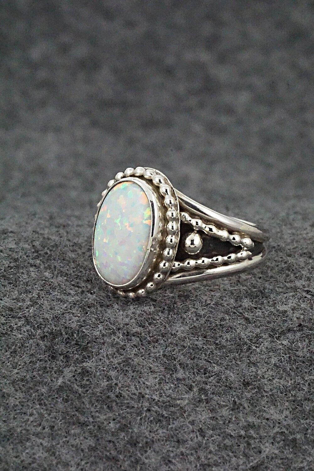 Opalite & Sterling Silver Ring - Thomas Yazzie - Size 8