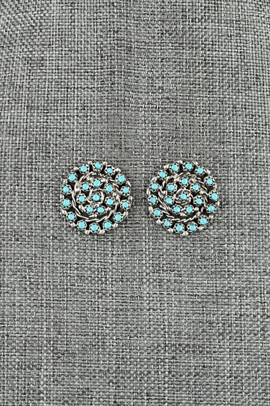 Turquoise & Sterling Silver Earrings - Randy Hooee