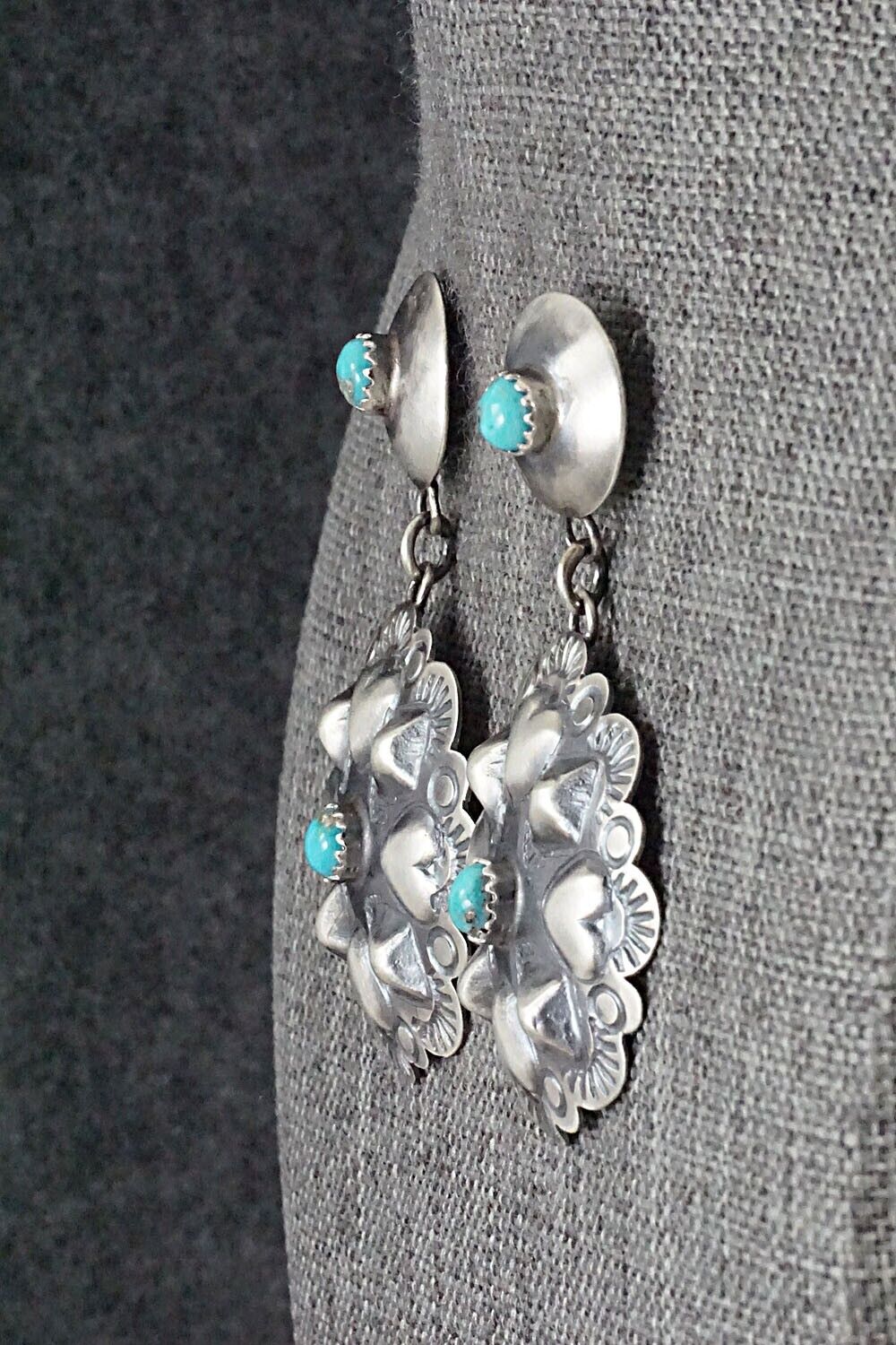 Turquoise & Sterling Silver Earrings - Gabrielle Yazzie