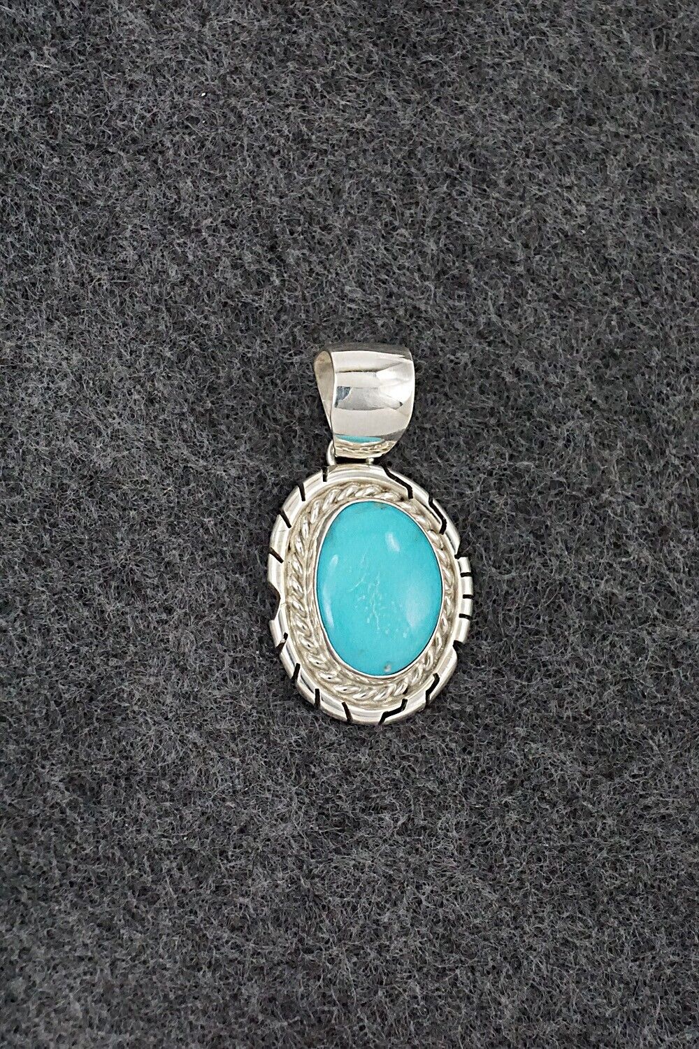 Turquoise & Sterling Silver Pendant - Johnny Frank