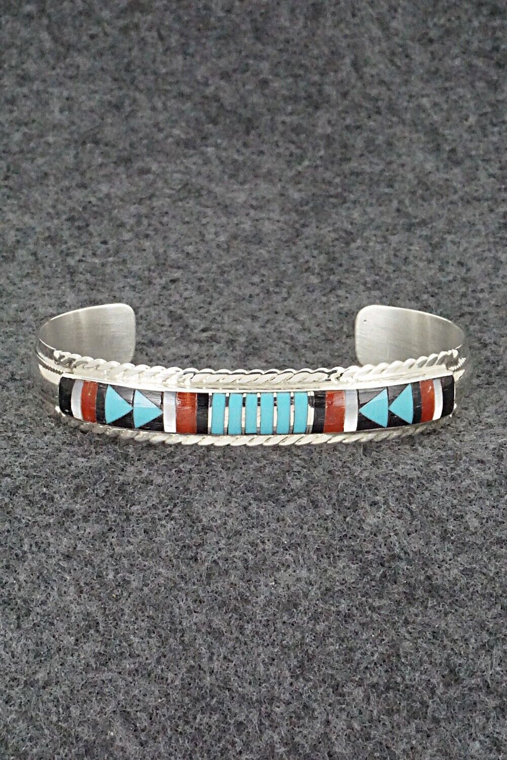 Multi Stone & Sterling Silver Inlay Bracelet - Rebecca Sheyka