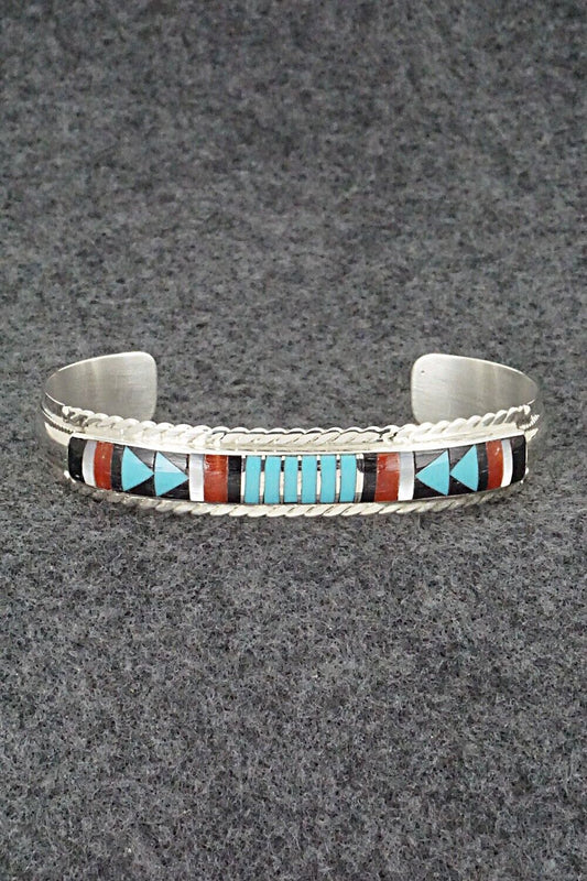 Multi Stone & Sterling Silver Inlay Bracelet - Rebecca Sheyka