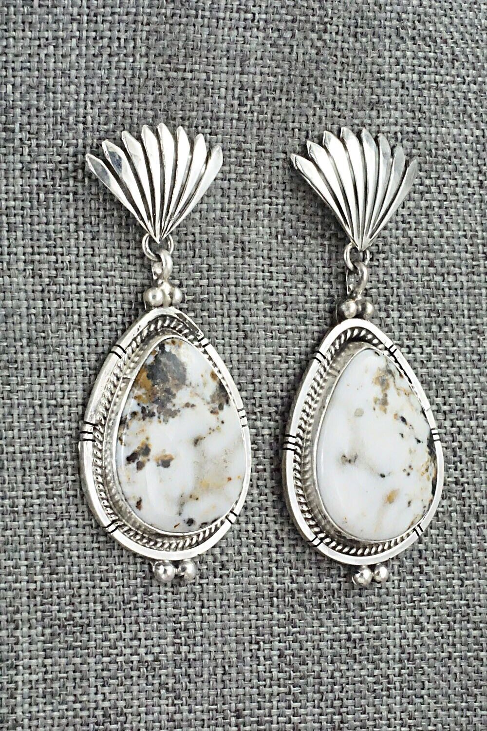 White Buffalo & Sterling Silver Earrings - Annie Spencer