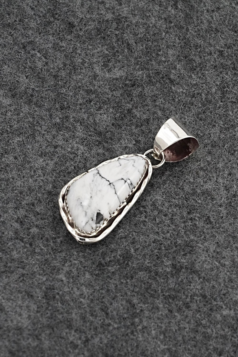 White Buffalo & Sterling Silver Pendant - Ernest Hawthorne