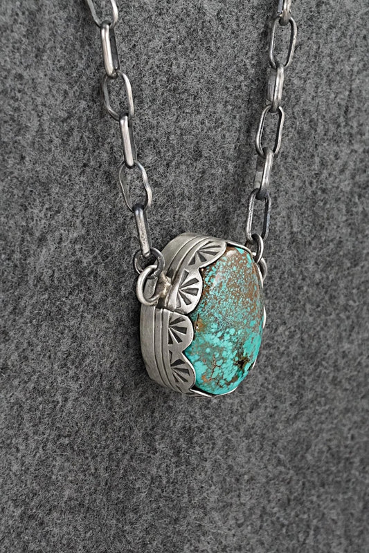 Turquoise & Sterling Silver Necklace - Paul Livingston