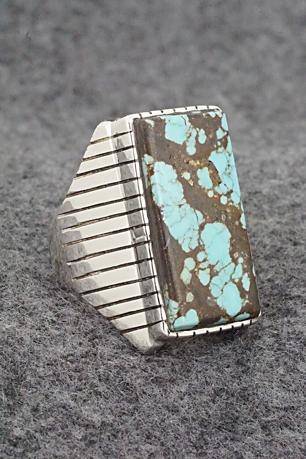 Turquoise & Sterling Silver Ring - Trevor Jack - Size 10.5