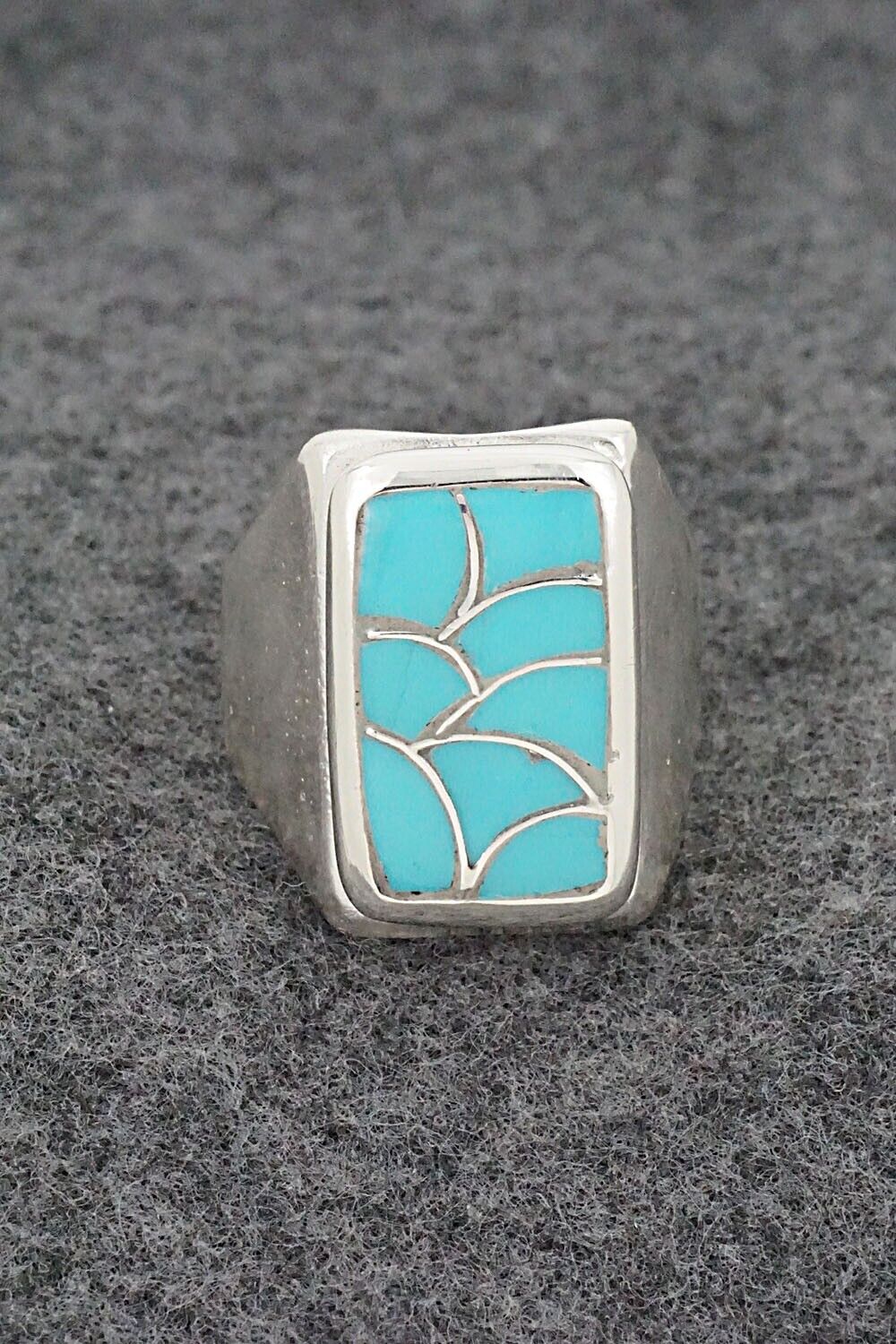 Turquoise & Sterling Silver Ring - Orena Leekya - Size 10.5