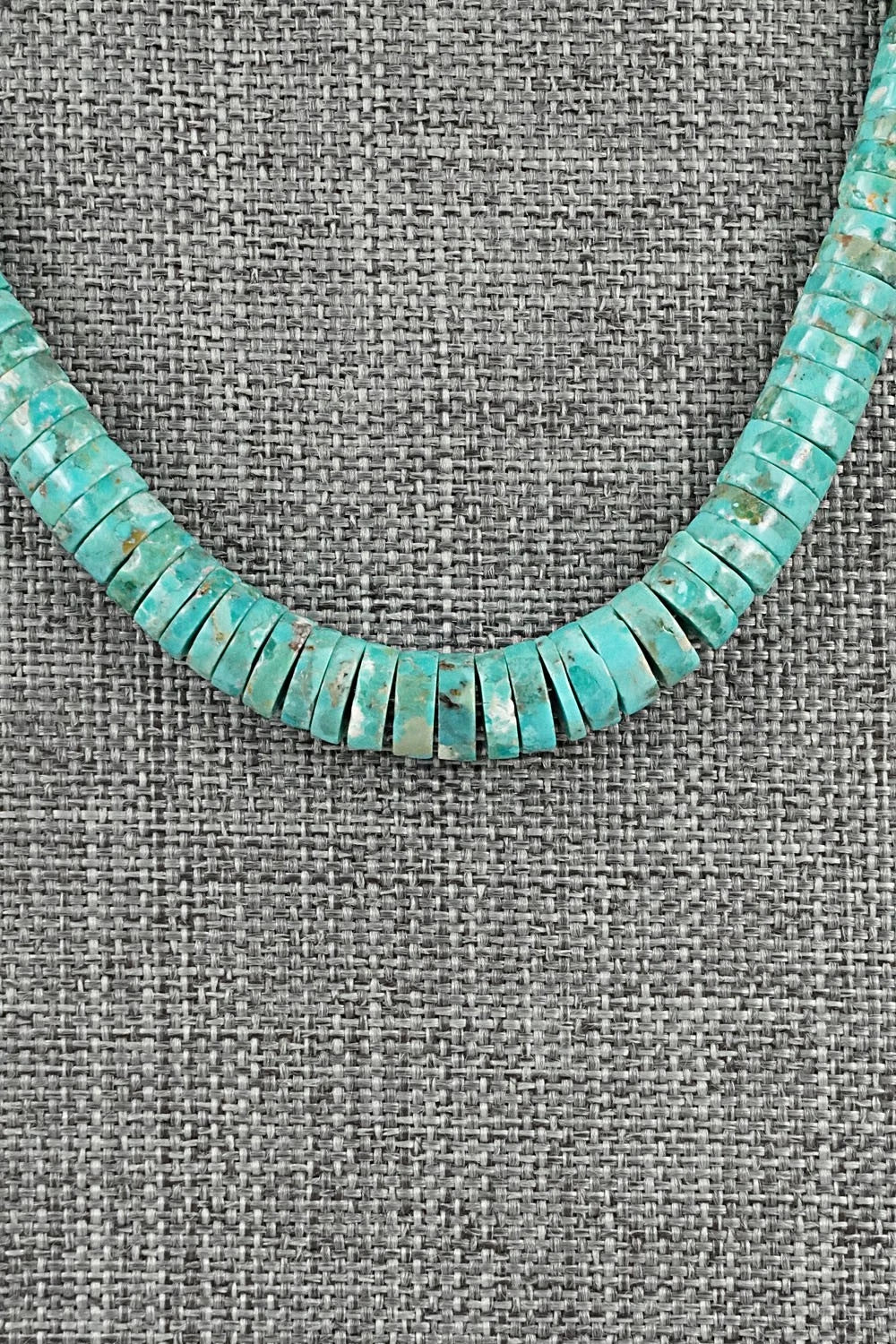 Turquoise & Sterling Silver Necklace 17" - Doreen Jake