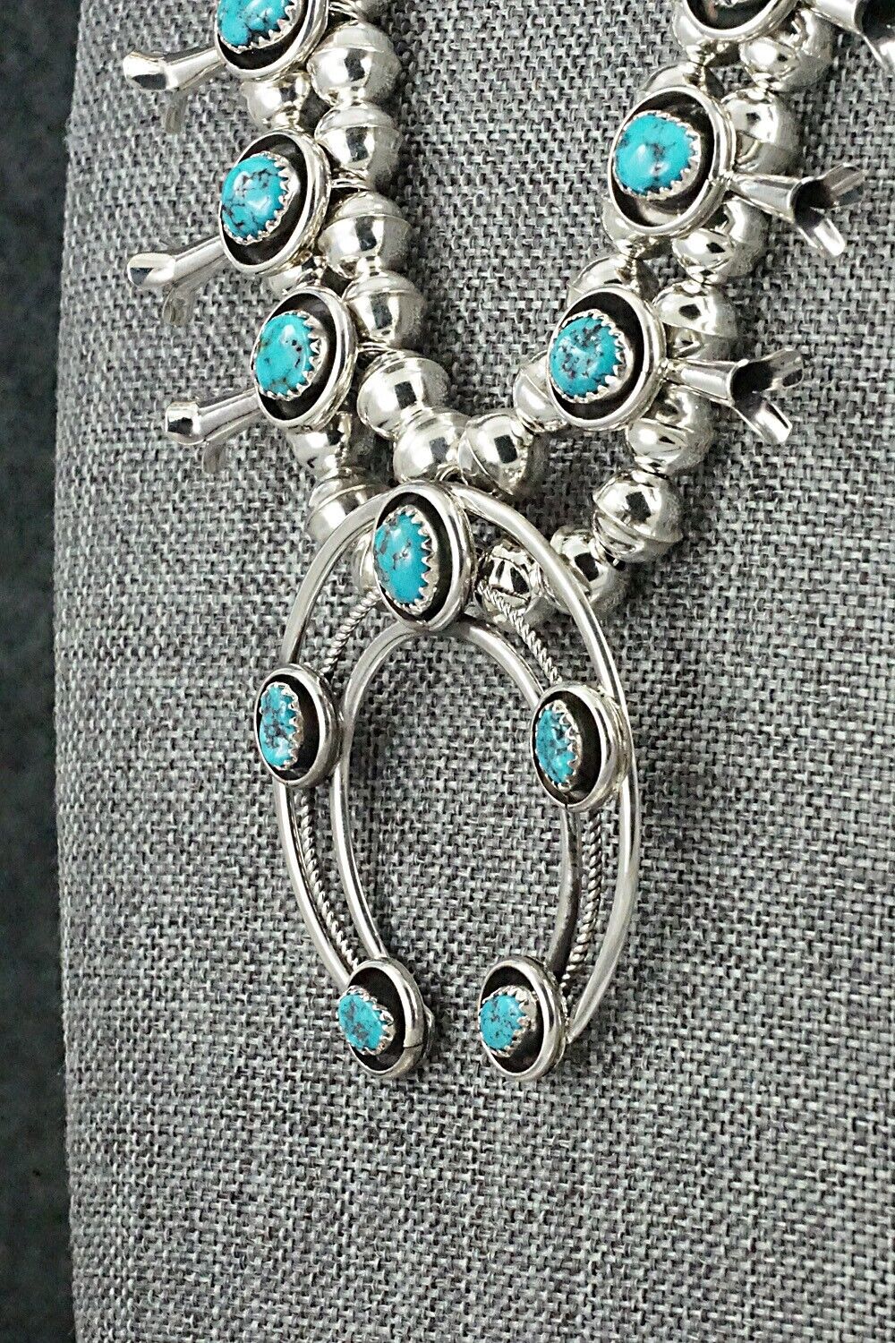 Turquoise & Sterling Silver Squash Blossom Set - Phil Garcia