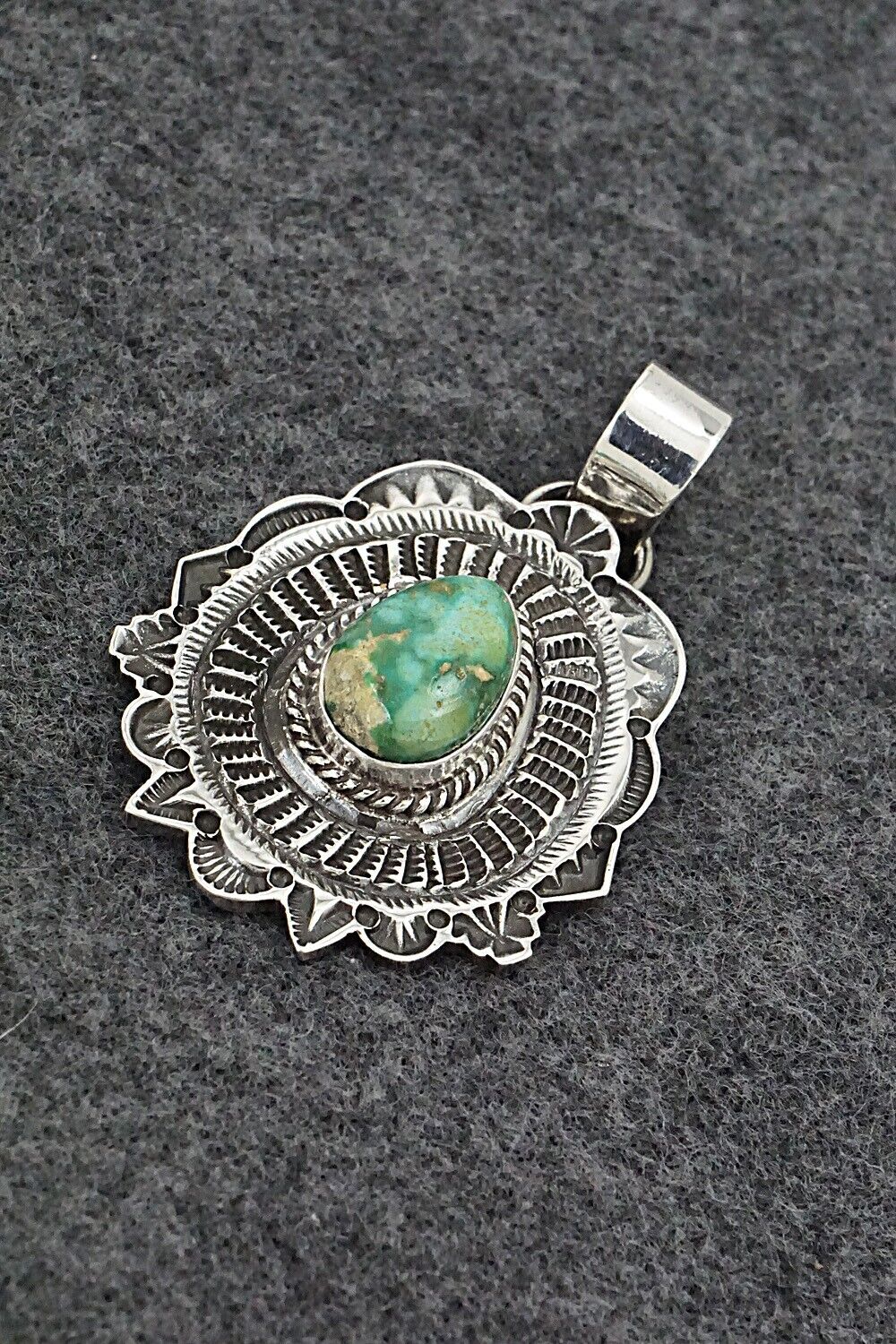 Turquoise & Sterling Silver Pendant - Leonard Maloney