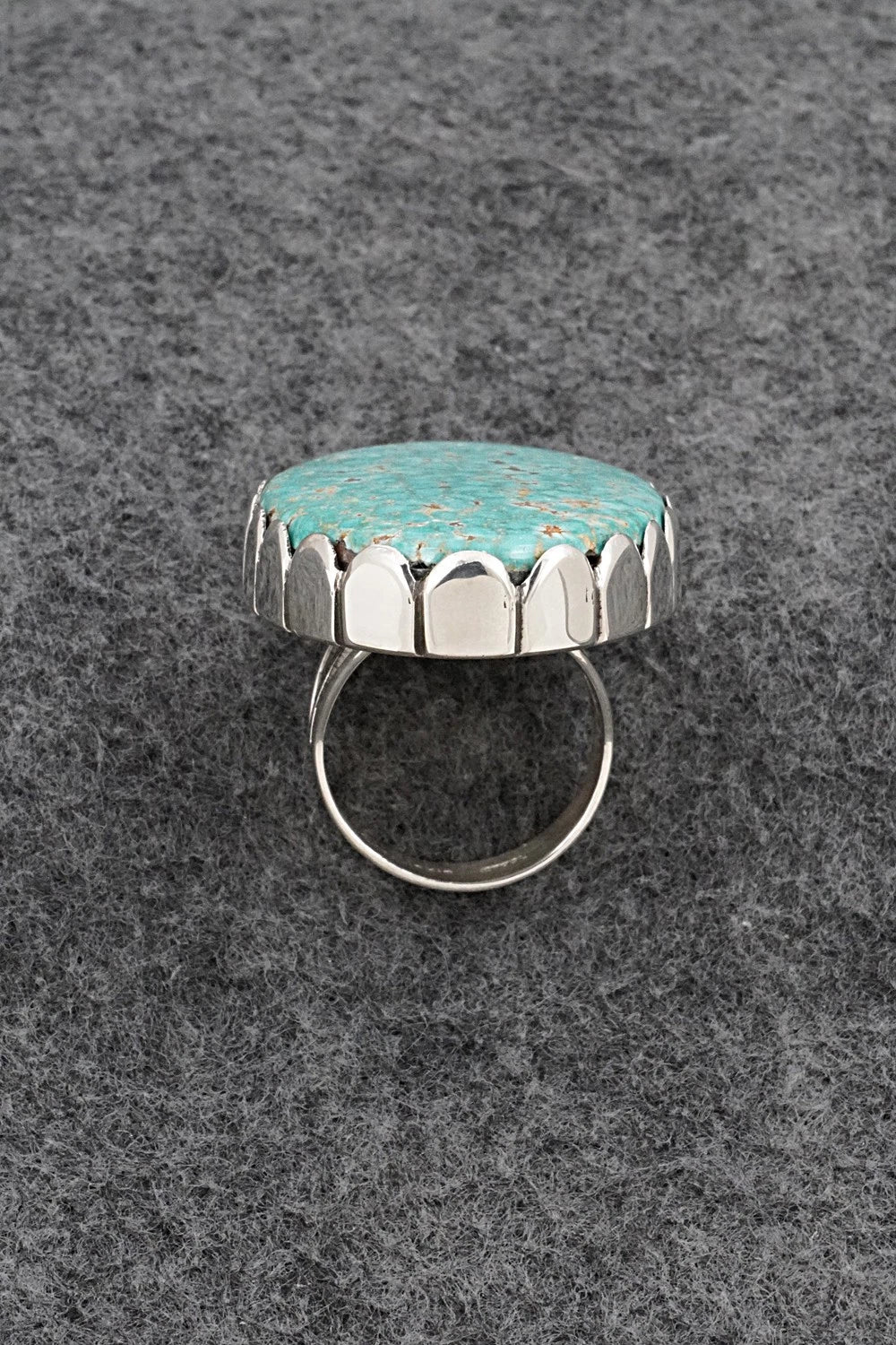 Turquoise & Sterling Silver Ring - Ella Linkin - Size 7.5