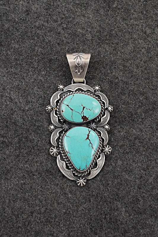 Turquoise & Sterling Silver Pendant - Raymond Delgarito