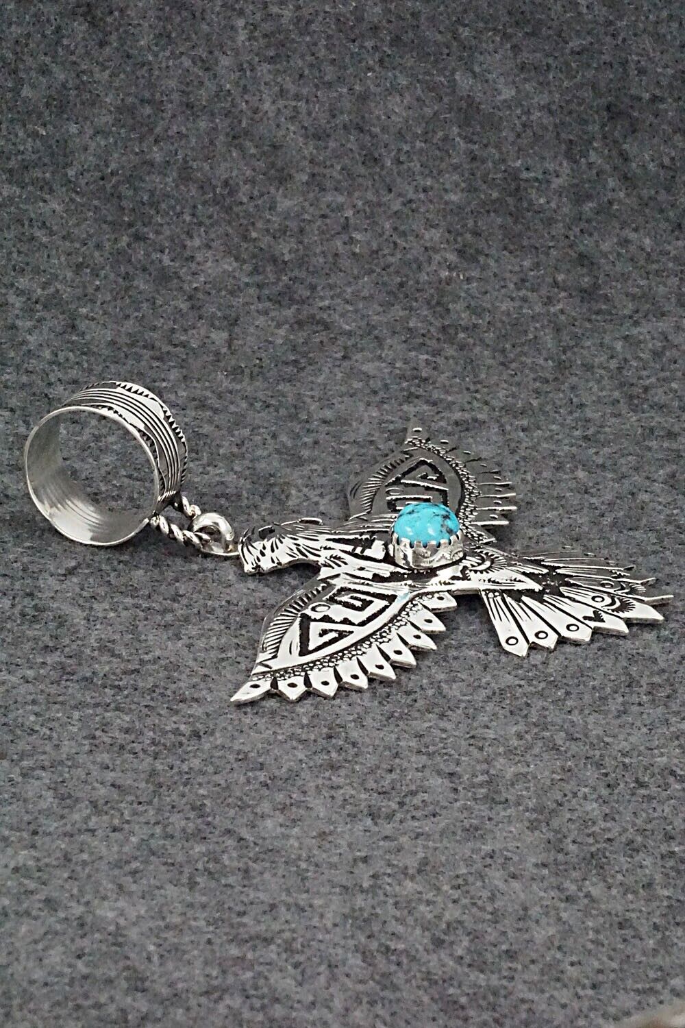 Turquoise & Sterling Silver Pendant - Richard Singer
