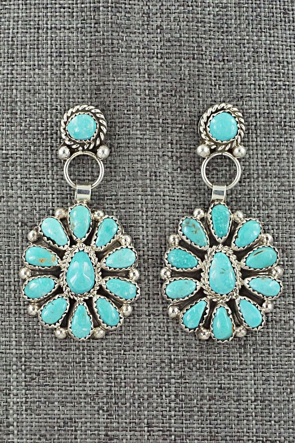 Turquoise & Sterling Silver Earrings - Eunise Wilson