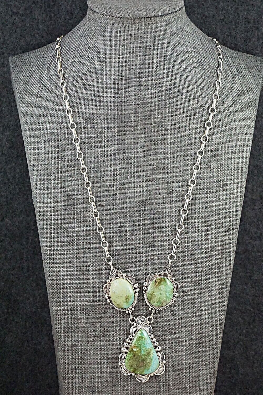 Turquoise and Sterling Silver Necklace - Anthony Brown