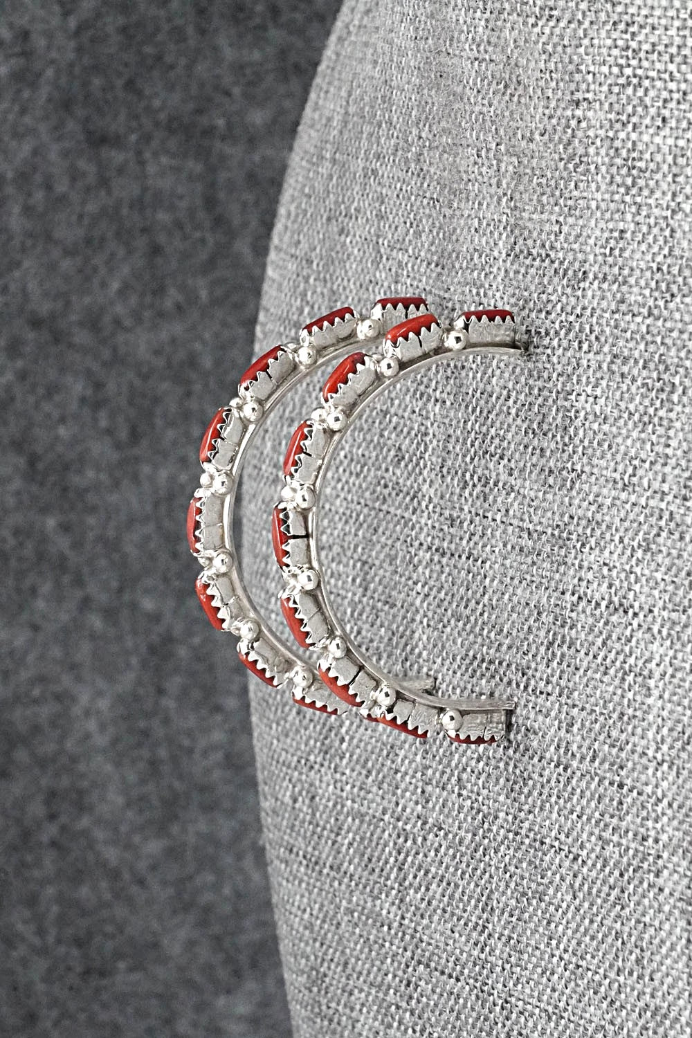 Coral & Sterling Silver Earrings - Murray Hannaweeka