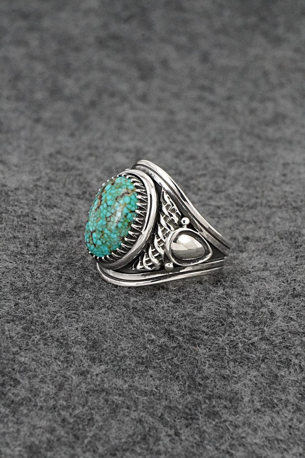 Turquoise & Sterling Silver Ring - Derrick Gordon - Size 9