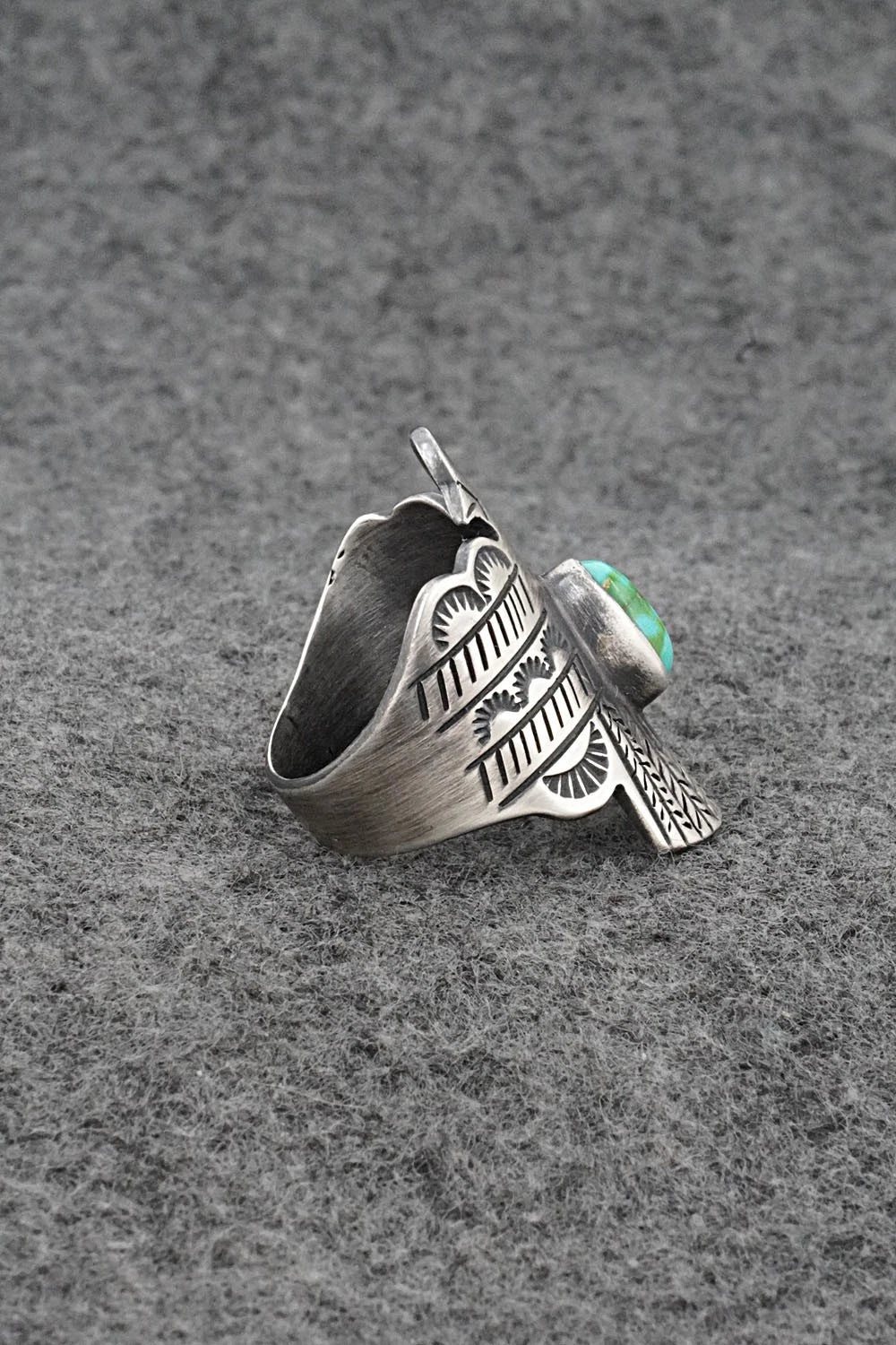 Turquoise and Sterling Silver Ring - Raymond Coriz - Size 9