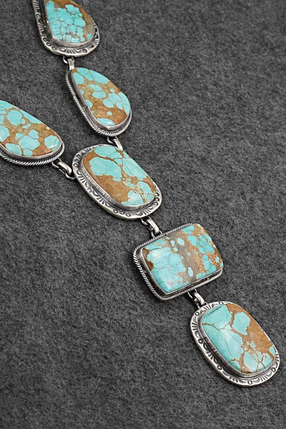 Turquoise & Sterling Silver Necklace and Earrings Set - Paul Livingston