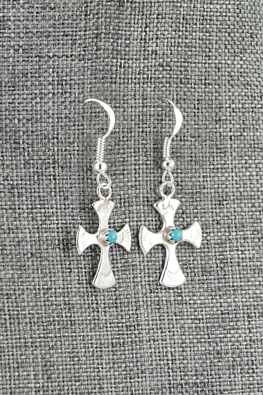 Turquoise and Sterling Silver Earrings - Lorraine Chee