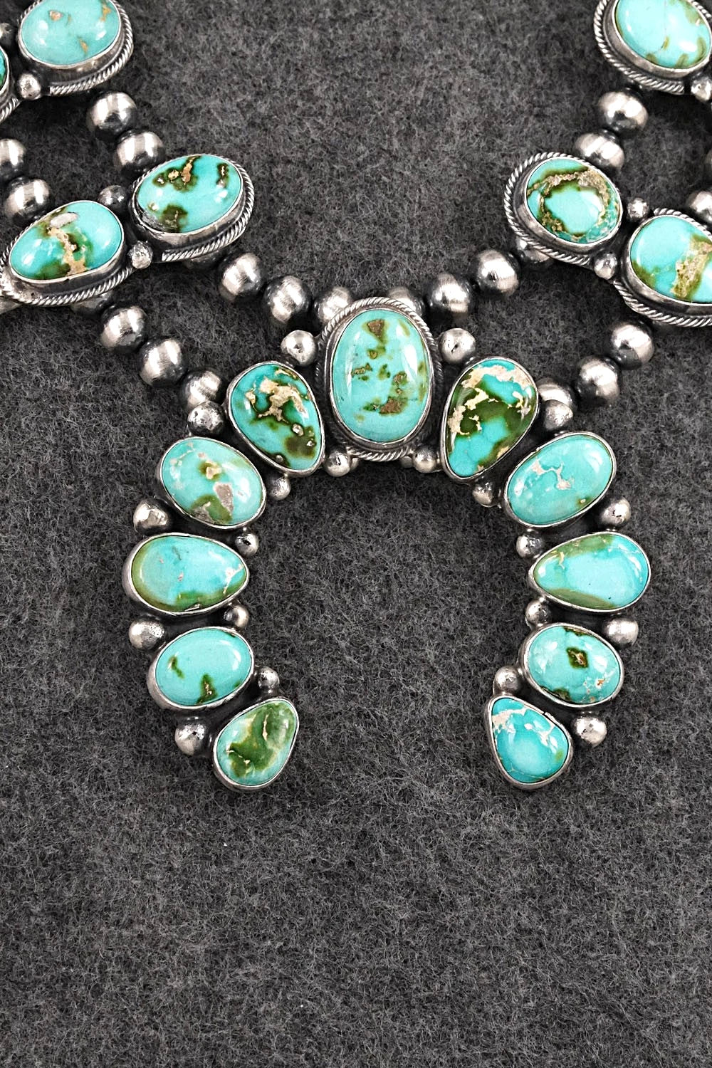 Turquoise & Sterling Silver Squash Blossom Set - Darrin Livingston