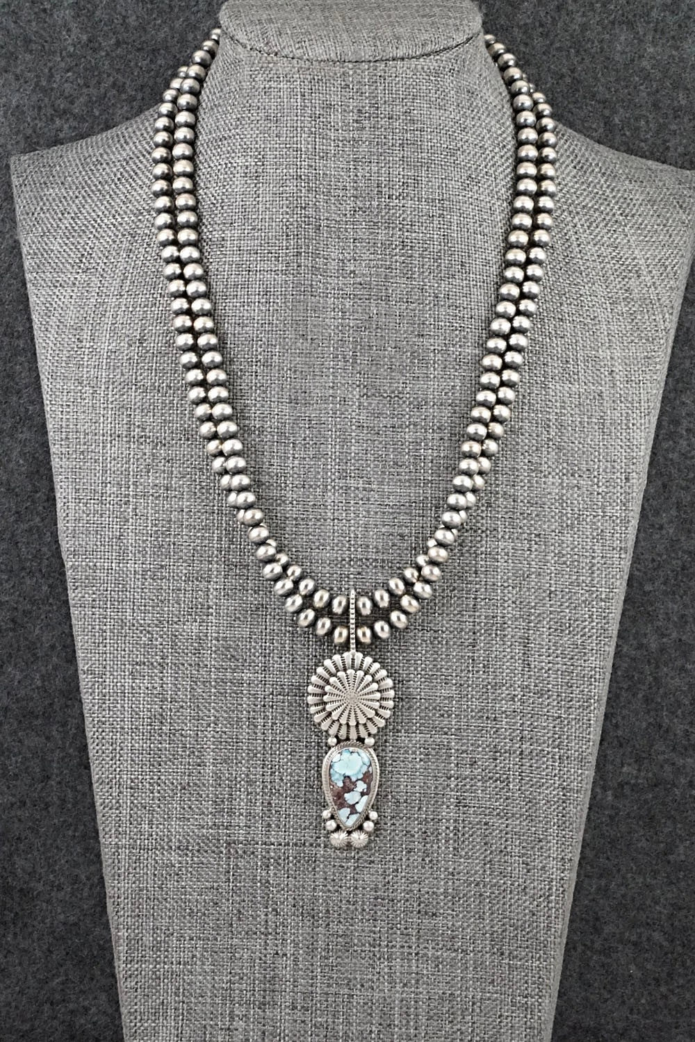 Turquoise & Sterling Silver Necklace - Tom Lewis