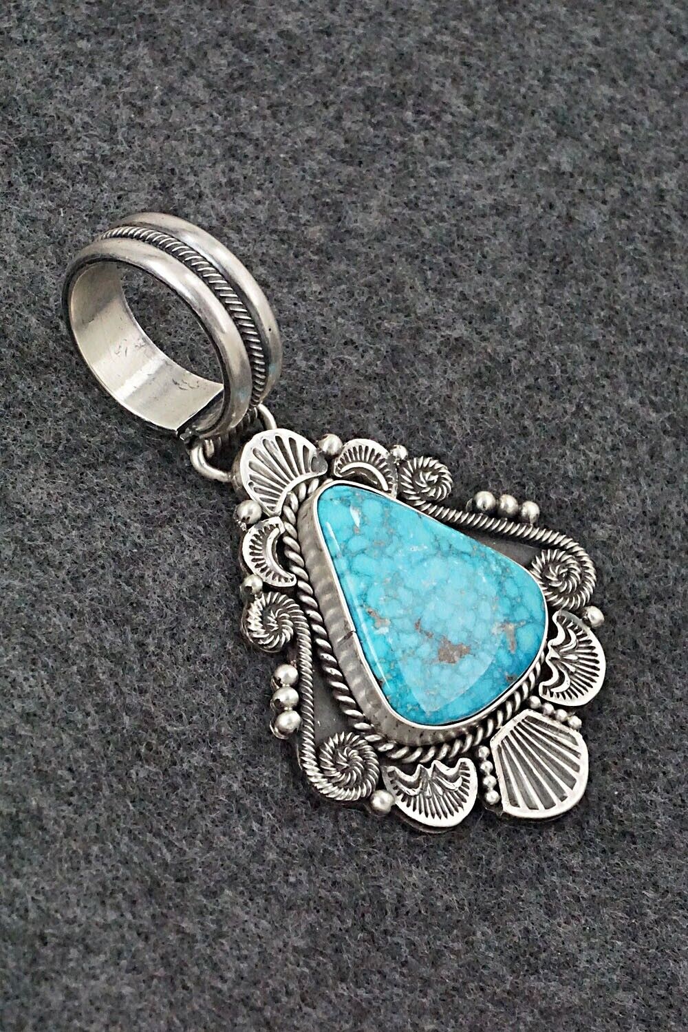 Turquoise & Sterling Silver Pendant - Michael Calladitto