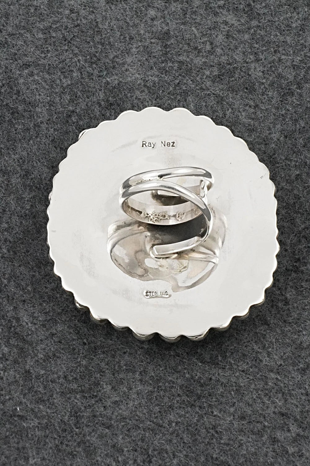 Turquoise and Sterling Silver Ring - Ray Nez - Size Adjustable