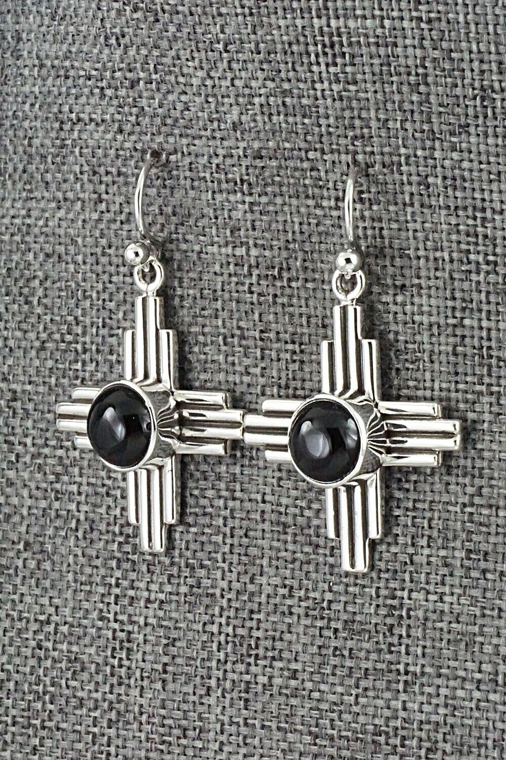 Onyx & Sterling Silver Earrings - Raymond Coriz