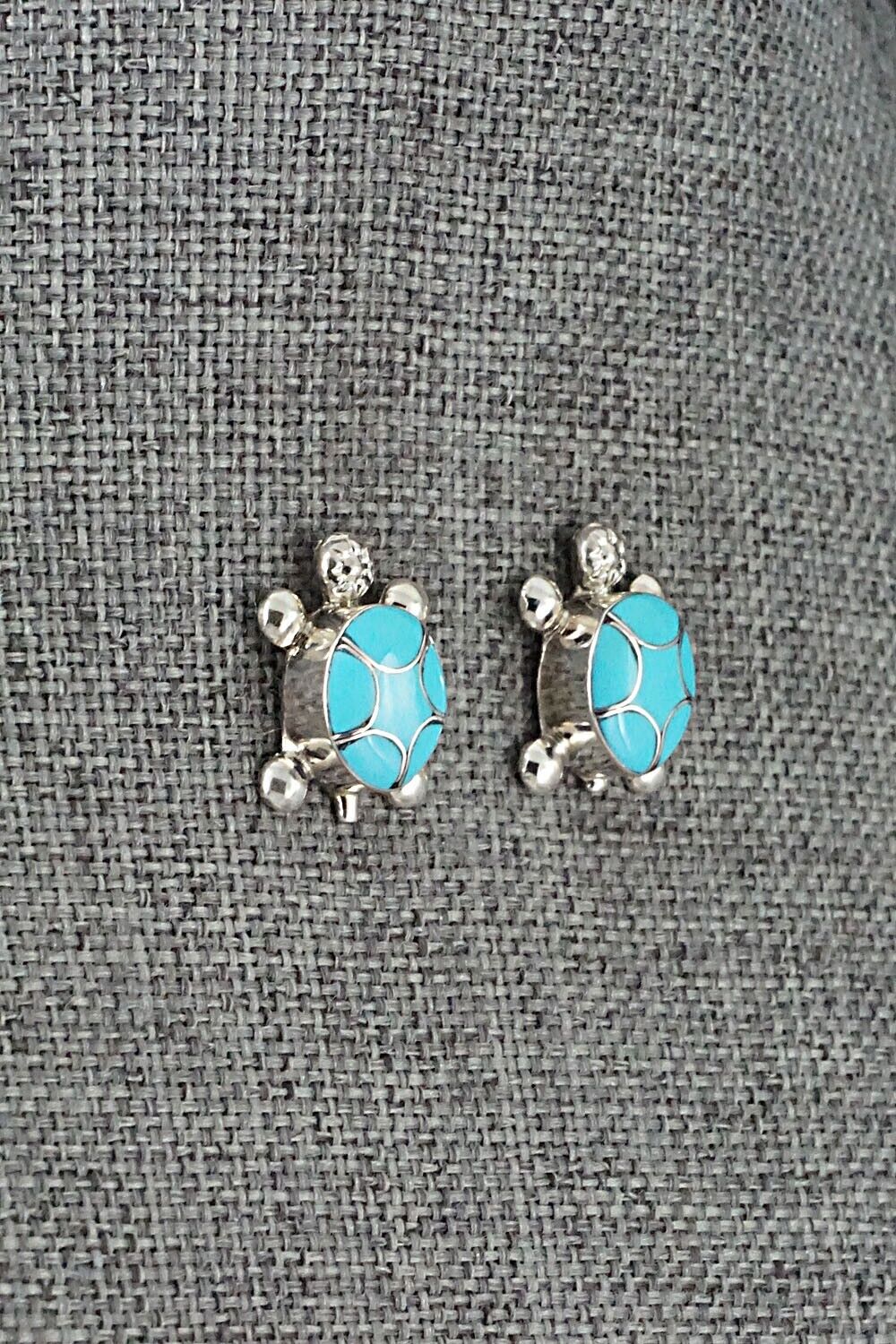 Turquoise & Sterling Silver Earrings - Amielda Peynetsa