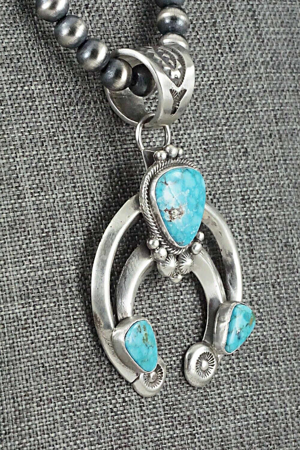 Turquoise & Sterling Silver Necklace - Tom Lewis