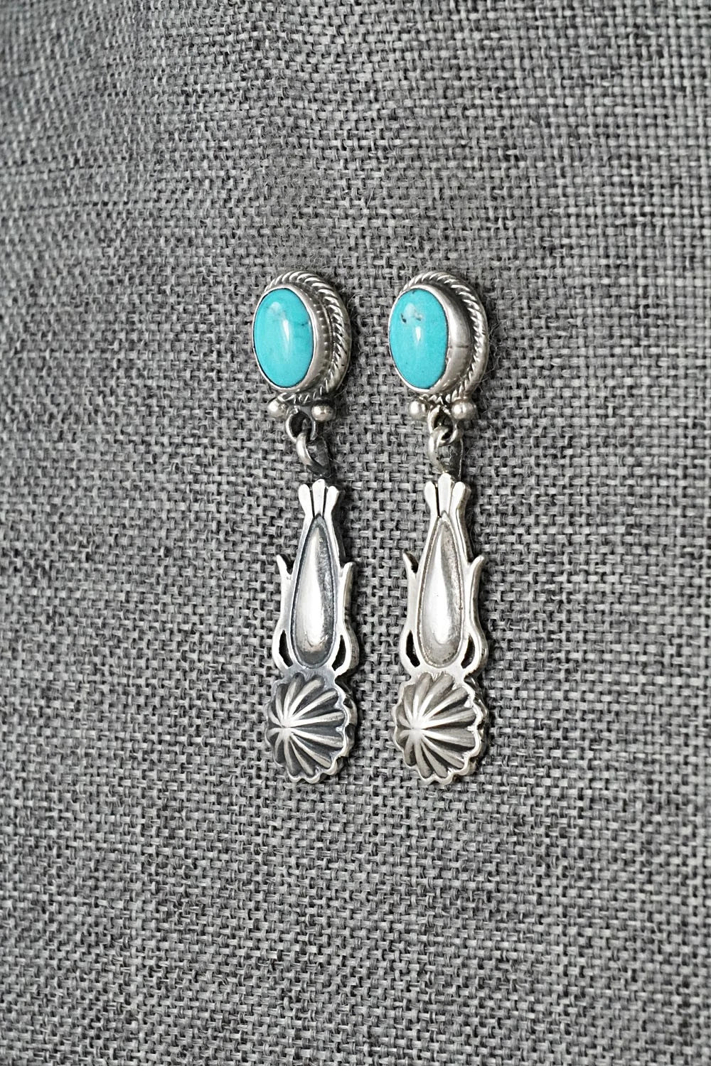 Turquoise & Sterling Silver Earrings - Verley Betone