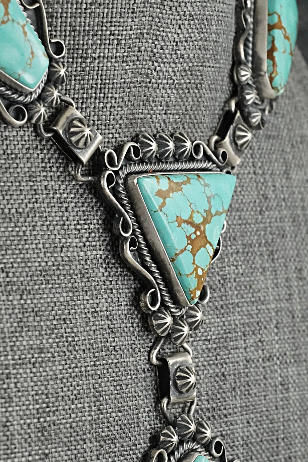 Turquoise & Sterling Silver Necklace and Earrings Set - Paul Livingston