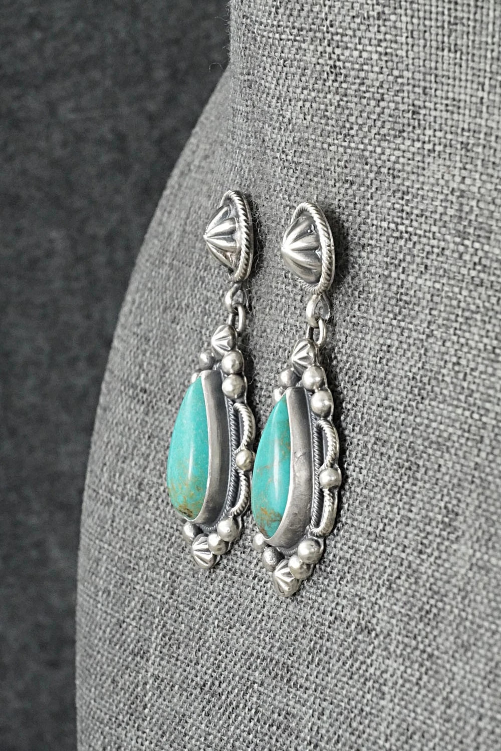 Turquoise & Sterling Silver Earrings - Darrin Livingston