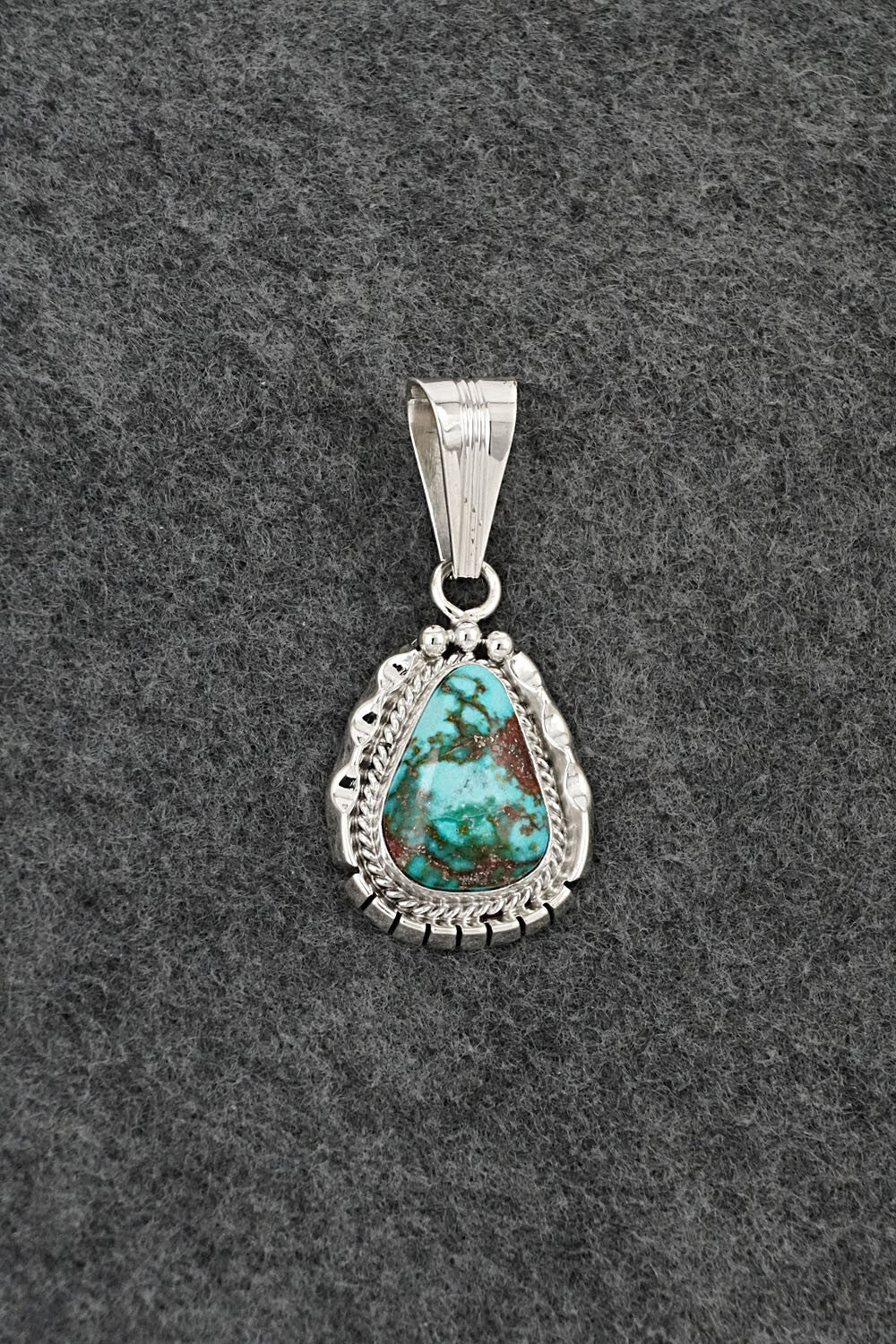 Turquoise & Sterling Silver Pendant - Samuel Yellowhair