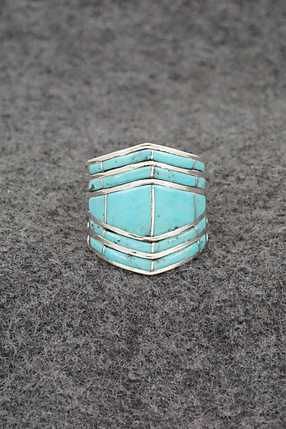 Turquoise & Sterling Silver Ring - Andrew Enrico - Size 8.5