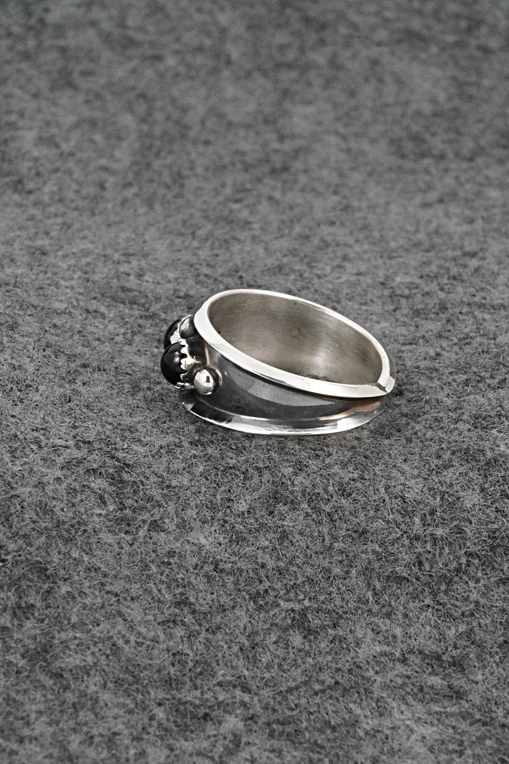 Onyx & Sterling Silver Ring - Paul Largo - Size 10