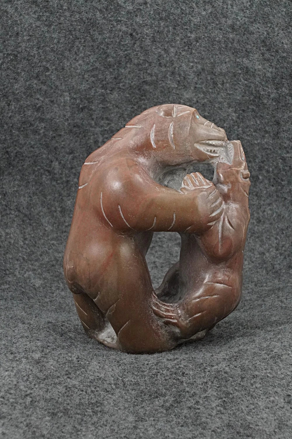 Bear & Badger Zuni Fetish Carving - Terrance Panteah