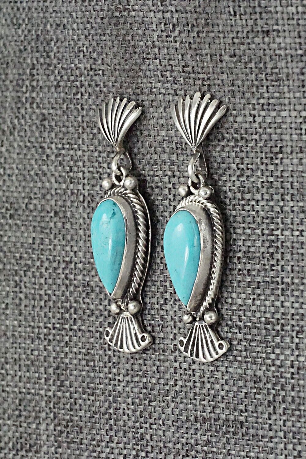 Turquoise & Sterling Silver Earrings - Verley Betone