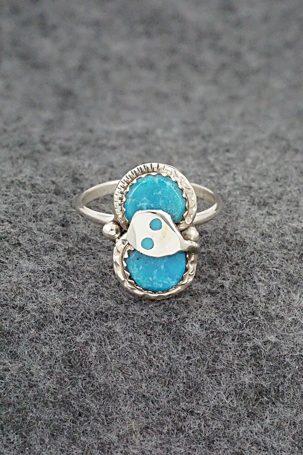 Turquoise & Sterling Silver Ring - Joy Calavaza - Size 7.25